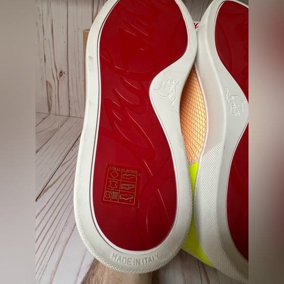Christian Louboutin Fun Louis Junior White/Yellow Multi Sz 44 / 11 - Picture 14 of 15